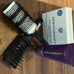 New KERATHERAPY PURE RENEWAL PLUS+ Kit Keratin Treatment Lot With Cream/Brushes